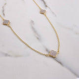 Espiga Chain Clover 3.8gr / 40cm / 2mm White Resin Vinotinta Yellow Gold $