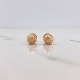 Stud Earrings Bead 0.7gr / 6mm Diamond Cut Rose Gold &