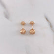 Stud Earrings Bead 0.7gr / 6mm Diamond Cut Rose Gold &