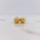 Stud Earrings Bead 0.95gr / 7mm Diamond Cut 18K Yellow Gold $