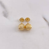 Stud Earrings Bead 0.95gr / 7mm Diamond Cut 18K Yellow Gold $