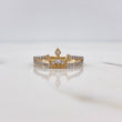 Crown Ring 2.05gr / T6 1/4 / White Zircons Two Yellow and White Golds &