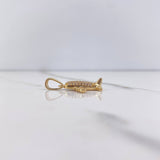 Pendant Airplane 2.5gr / 2.5cm / White Zircons Yellow Gold &