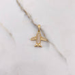 Pendant Airplane 2.5gr / 2.5cm / White Zircons Yellow Gold &