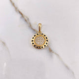 Pendant Circle PD 3.4gr / 2.3cm / White Zirconia Yellow Gold $