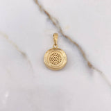 Pendant Circle PD 3.4gr / 2.3cm / White Zirconia Yellow Gold $