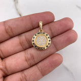 Pendant Circle PD 3.4gr / 2.3cm / White Zirconia Yellow Gold $