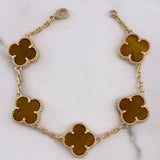 Classic Link Bracelet 12.75gr / 17cm / 2mm Tiger Eye Yellow Gold  &