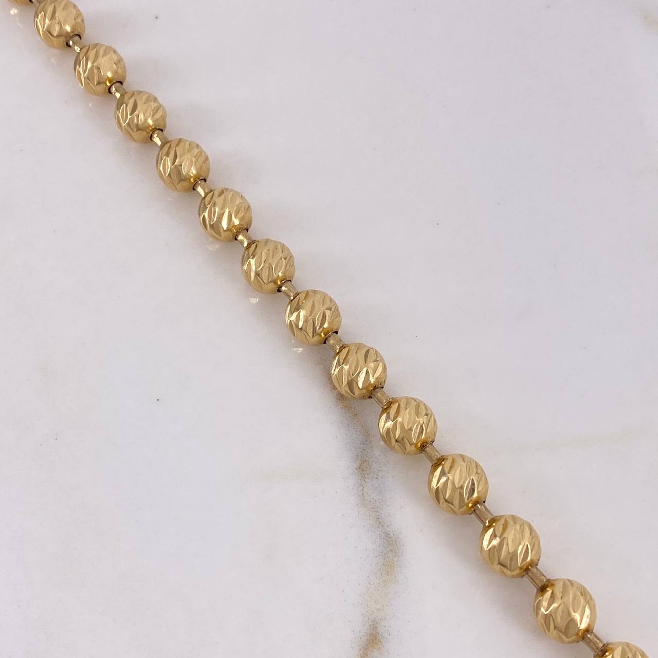 Pulso Militar 14.4gr / 19cm / 5mm Bola Diamantada Oro Amarillo $