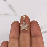 Pendant Star 1.25gr / 2.2cm / White Zircons Rose Gold $