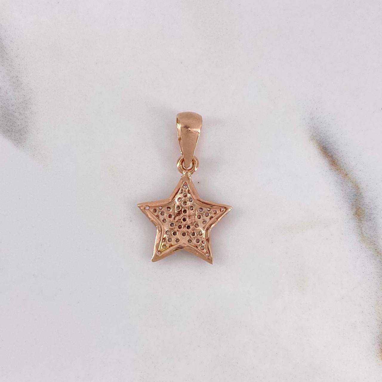 Pendant Star 1.25gr / 2.2cm / White Zircons Rose Gold $