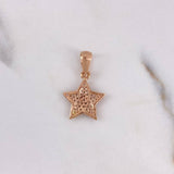 Pendant Star 1.25gr / 2.2cm / White Zircons Rose Gold $