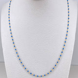 Cadena Aro Seguido 1.75gr / 45cm / 1mm Bolas Azules Oro Amarillo +3 18K &