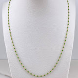 Cadena Aro Seguido 1.95gr / 50cm / 1mm Bolas Verdes Oro Amarillo +3 18K &