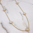 Cadena Aro Seguido Trebol 6.8gr / 45cm / 1mm Nacar Blanco Oro Amarillo +4 18K &