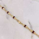 Cadena Dubai 10.5gr / 60cm / 4.9mm Cauchos Negros Rojos Oro Amarillo 18K $