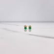 Stud Earrings Circle 0.85gr / 1cm / Emerald 0.20 Qts Yellow Gold (Jewel) &