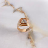 Virgin del Carmen Signet Ring 3.9gr / Size 9 1/4 / Two-tone White and Rose Gold $