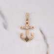 Pendant Anchor 3.5gr / 3.7cm / White Black Zircons 18K Yellow Gold $