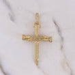 Pendant Nail Cross 8.65gr / 5.4cm / White Zircons 18K Yellow Gold $