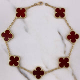 Ankle bracelet Classic Link Clover 21.7gr / 28.5cm / 2.2mm Red Amber 18K Yellow Gold $