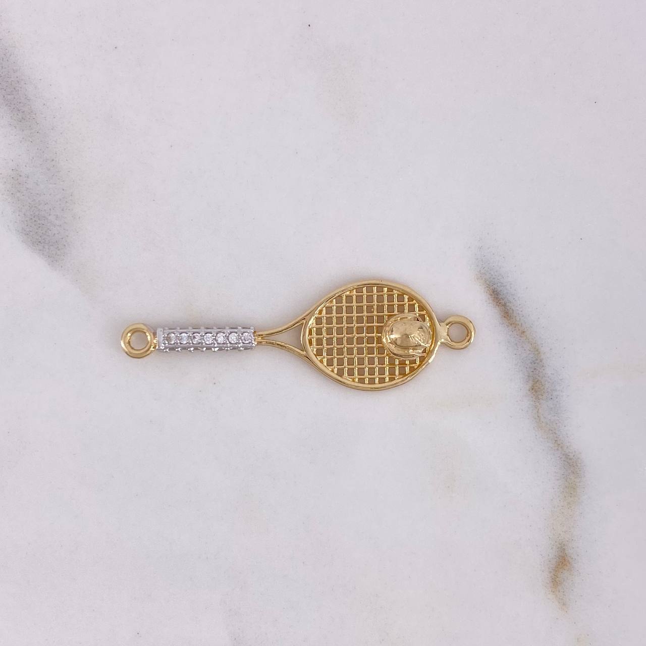 Herraje Raqueta 2.2gr / 3.5cm / Circones Blancos Dos Oros Amarillo Blanco 18K $