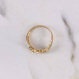 Heart Hug Ring 2.05gr / Size 5 3/4 / White Zircons Two 18K Yellow and White Gold $