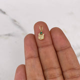 Dije Rostro Gato 0.4gr / 1.4cm / Esmeralda 4pts Oro Amarillo 18K (Joya) $