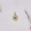 Pendant Flower 0.6gr / 1.5cm / Emerald 10pts 18K Yellow Gold (Jewel) $