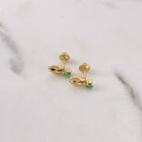 Topos GC 1.1gr / Esmeralda 12pts Oro Amarillo 18K (Joya) $
