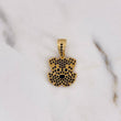Pendant Dog 2.9gr / 2.4cm / Black Zircons 18K Yellow Gold #