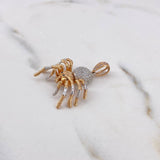 Pendant Spider 4.9gr / 3cm / Black and White Zircons Two 18K White and Rose Gold &