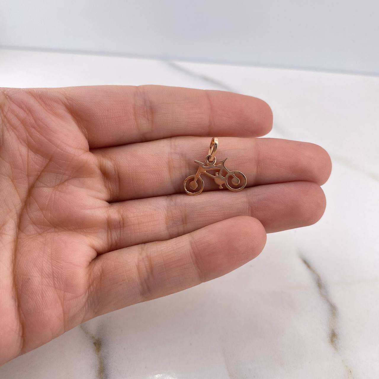 Dije Bicicleta 0.95gr / 1.4cm / Liso Oro Rosa 18K #