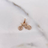 Dije Bicicleta 0.95gr / 1.4cm / Liso Oro Rosa 18K #