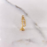 Pendant Trumpet 1.1gr / 2.6cm / Smooth 18K Yellow Gold &