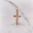 Pendant Jesus Cross 2.6gr / 3.7cm / White Zircons 18K Rose Gold #