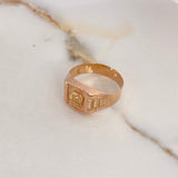 Anillo Sello Aguila 3.25gr / T9 1/2 / Dos Oros Amarillo Rosa $