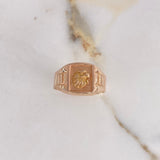 Anillo Sello Aguila 3.25gr / T9 1/2 / Dos Oros Amarillo Rosa $