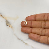 Pendant Letter O 0.5gr / 0.7cm / 3D Polished Yellow Gold $