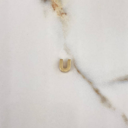 Pendant Letter U 0.6gr / 0.7cm / 3D Polished Yellow Gold $
