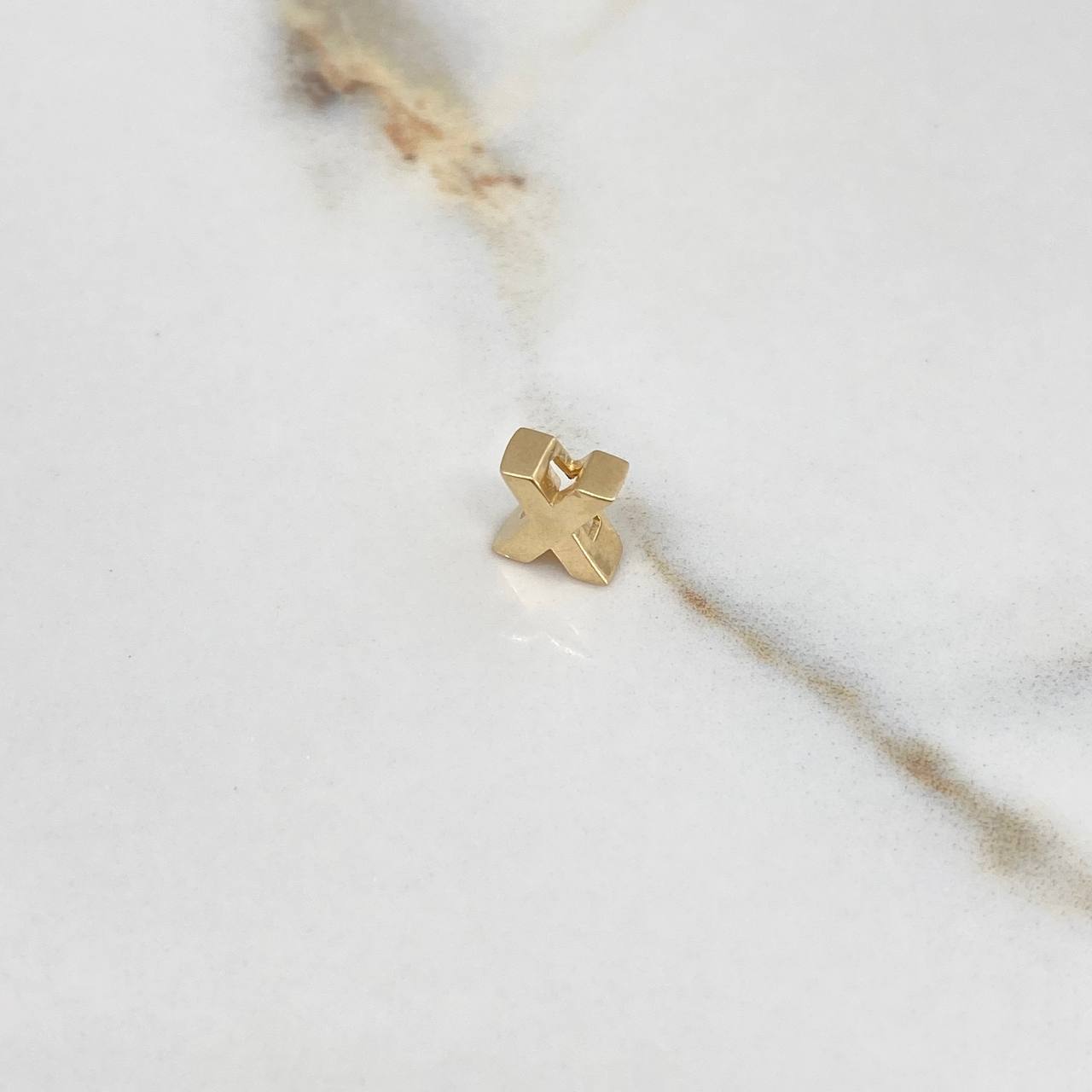 Pendant Letter X 0.65gr / 0.7cm / 3D Polished Yellow Gold $