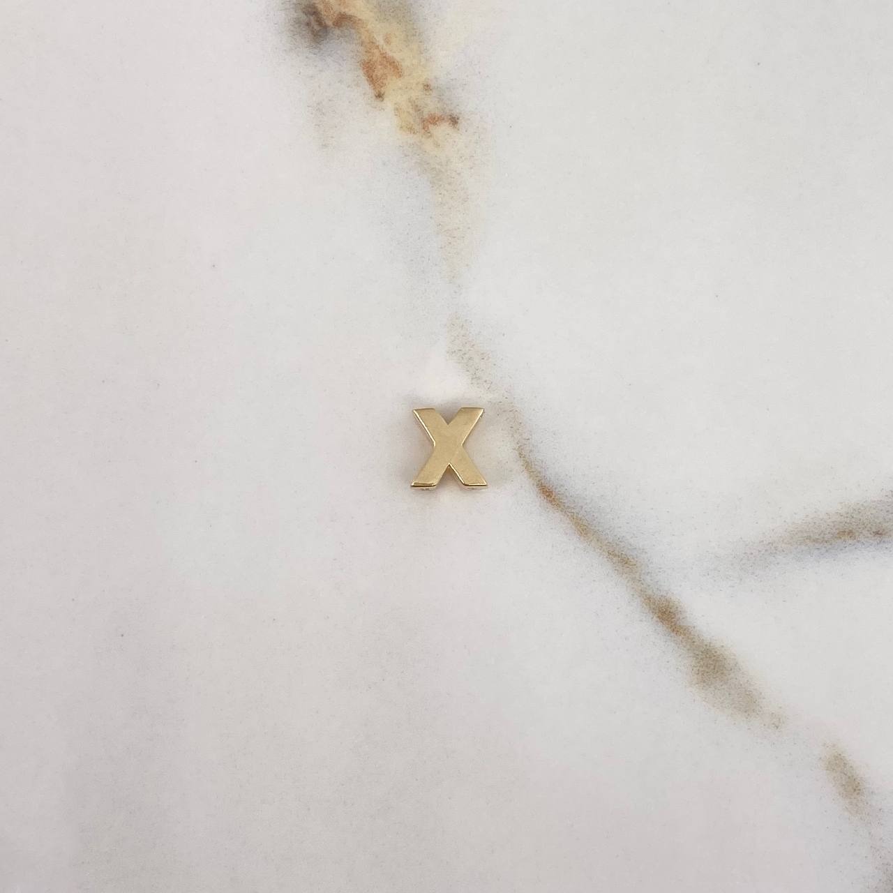 Pendant Letter X 0.65gr / 0.7cm / 3D Polished Yellow Gold $