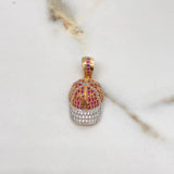 Pendant Cap LA 4.2gr / 3cm / White Fuchsia Zircons Three Golds $