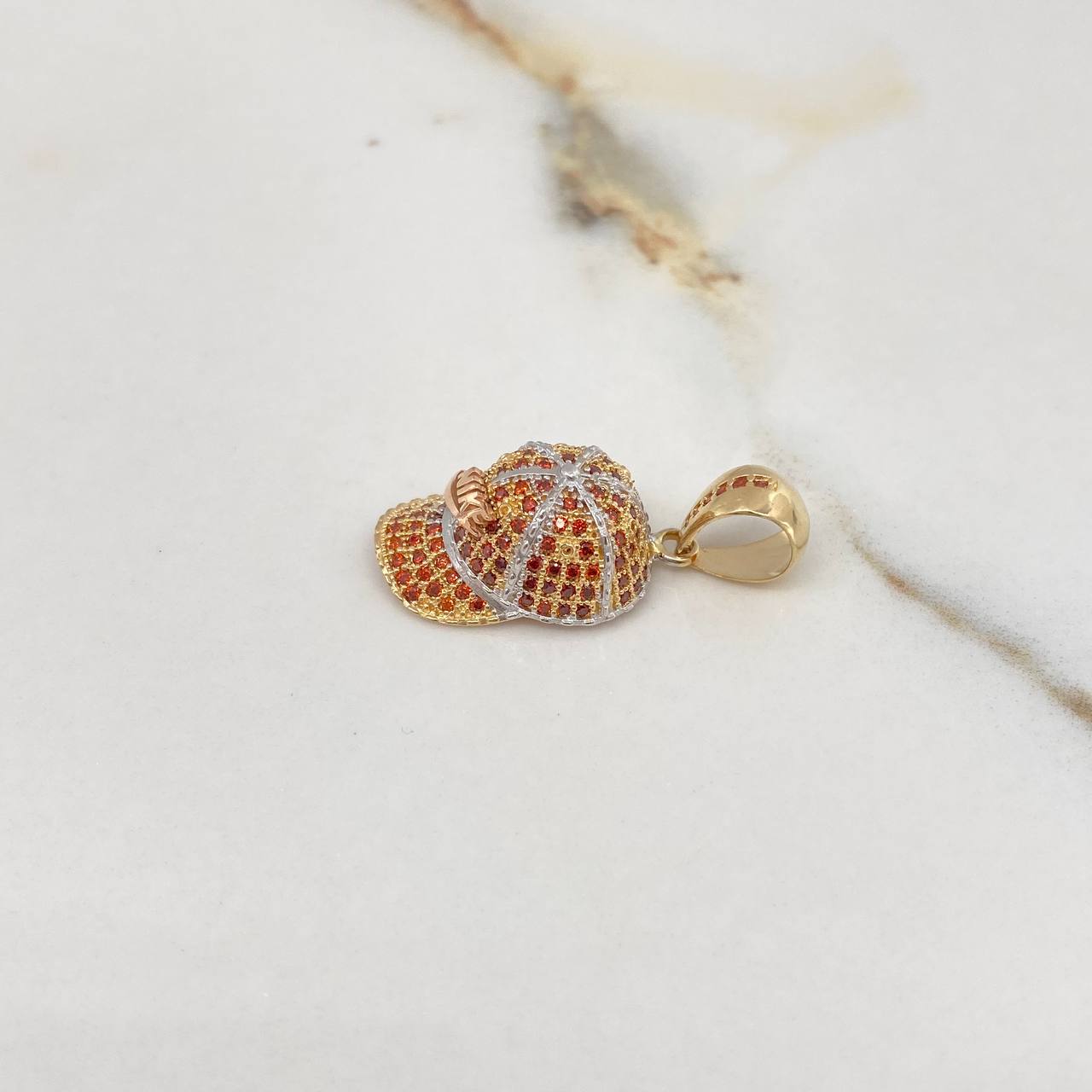 Pendant Cool Cap 4.75gr / 3cm / Orange Zircons Three Golds $