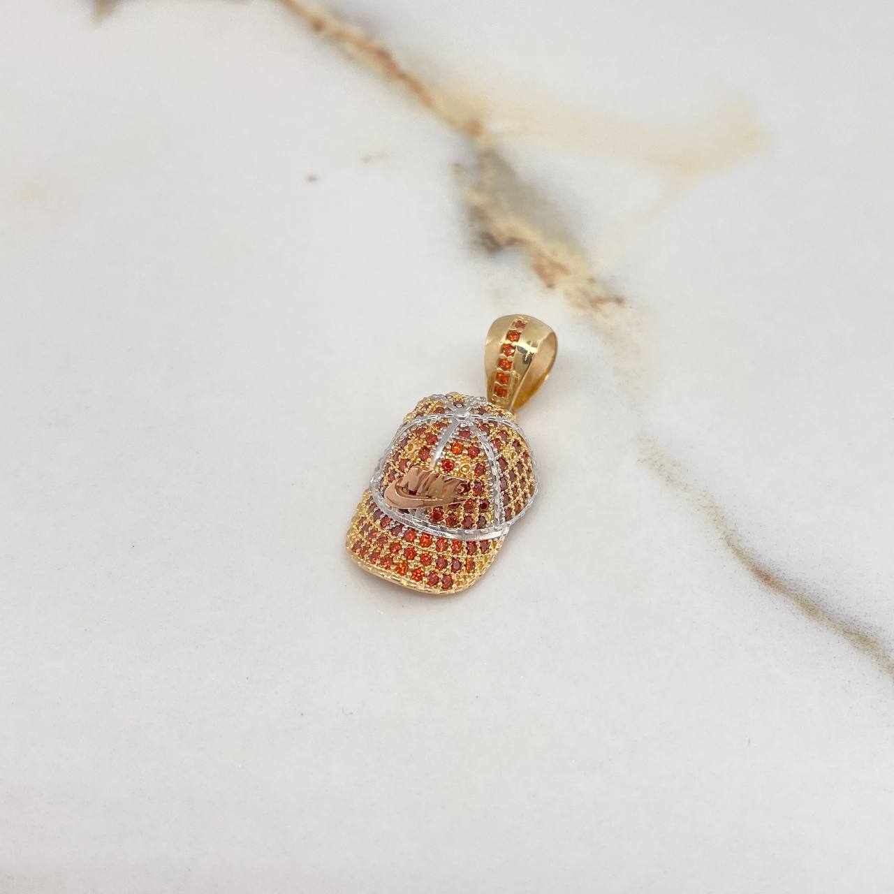 Pendant Cool Cap 4.75gr / 3cm / Orange Zircons Three Golds $