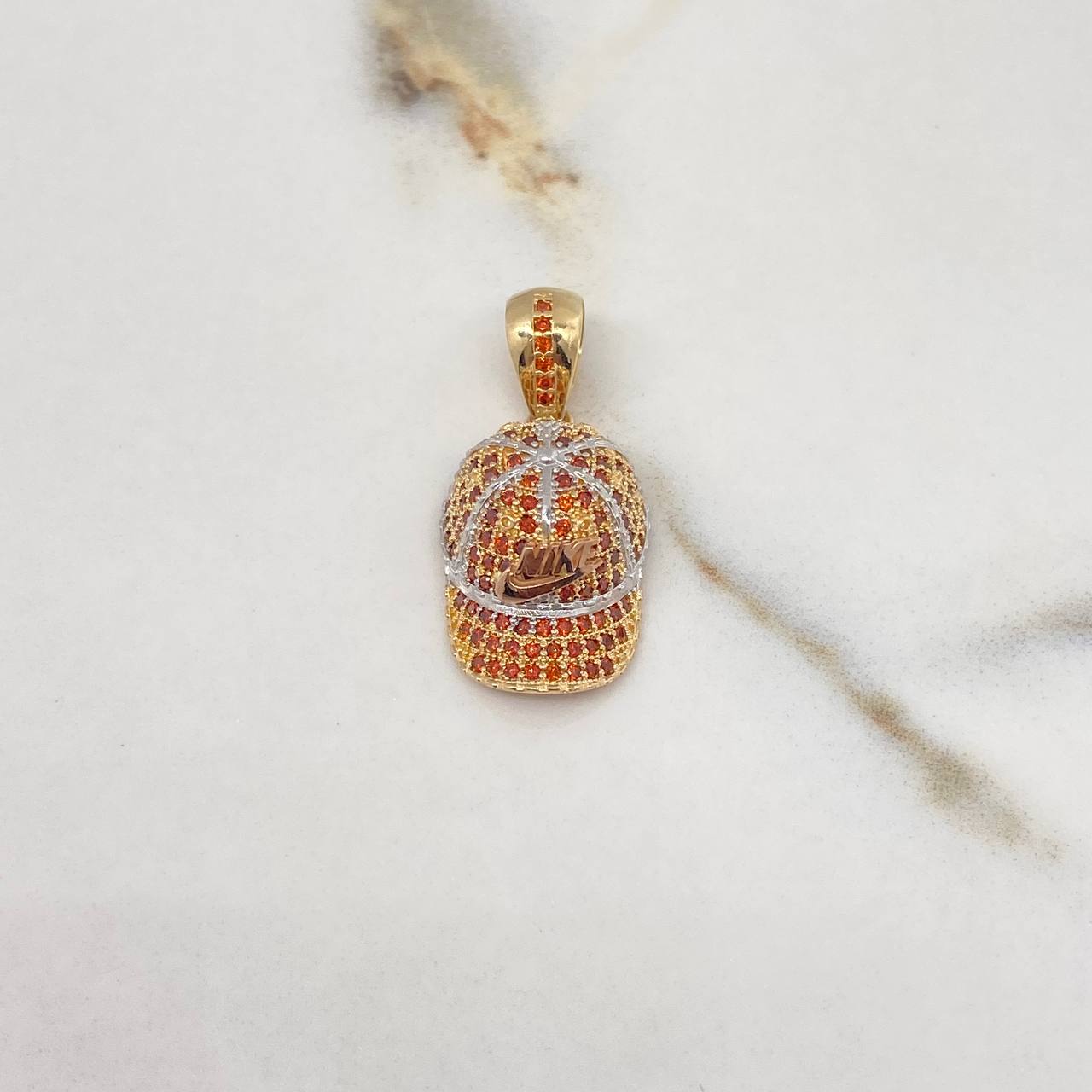 Pendant Cool Cap 4.75gr / 3cm / Orange Zircons Three Golds $