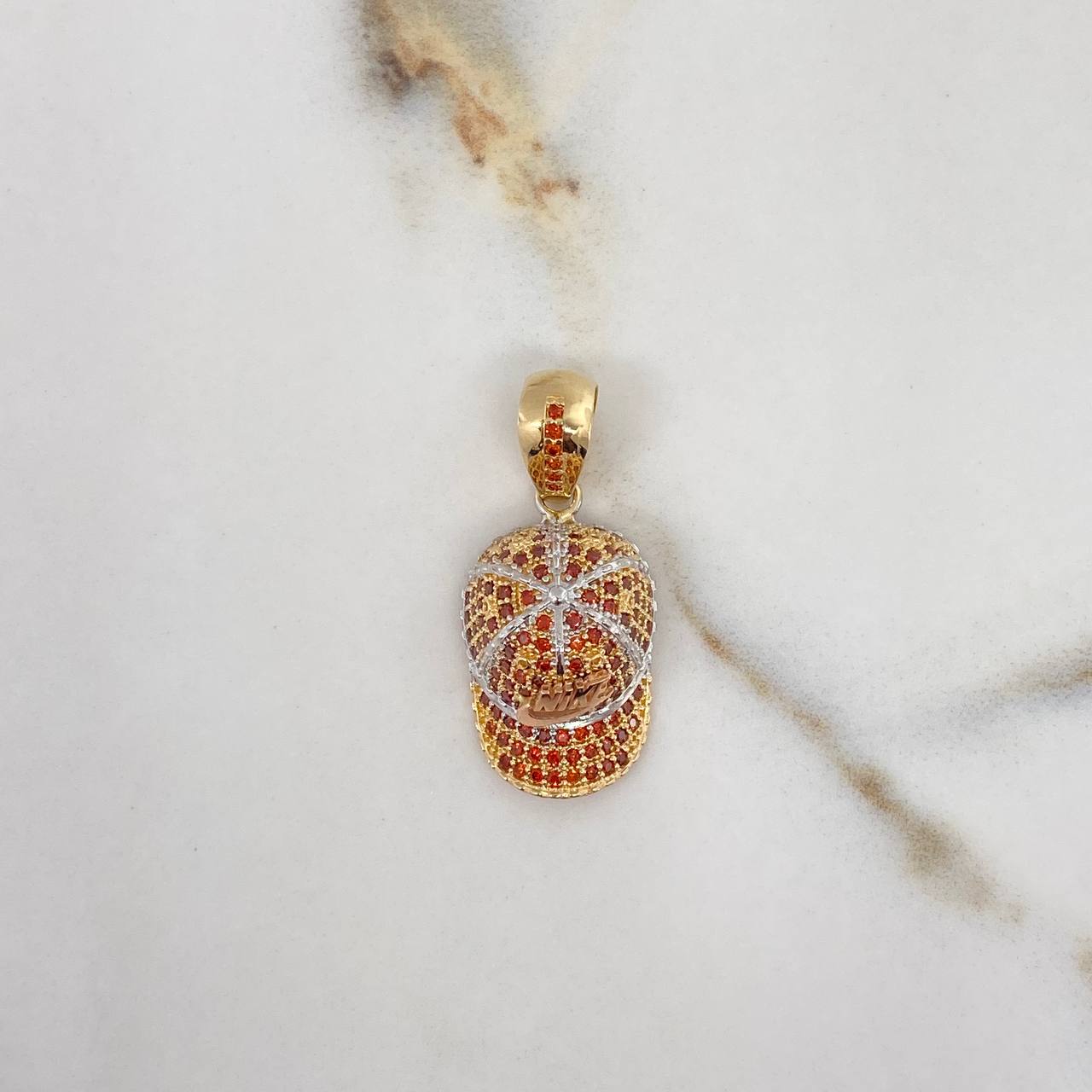 Pendant Cool Cap 4.75gr / 3cm / Orange Zircons Three Golds $