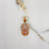 Pendant Cool Cap 4.75gr / 3cm / Orange Zircons Three Golds $