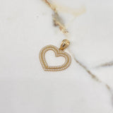 Pendant Heart 6.1gr / 3.8cm / White Zirconia Yellow Gold $