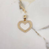 Pendant Heart 6.1gr / 3.8cm / White Zirconia Yellow Gold $